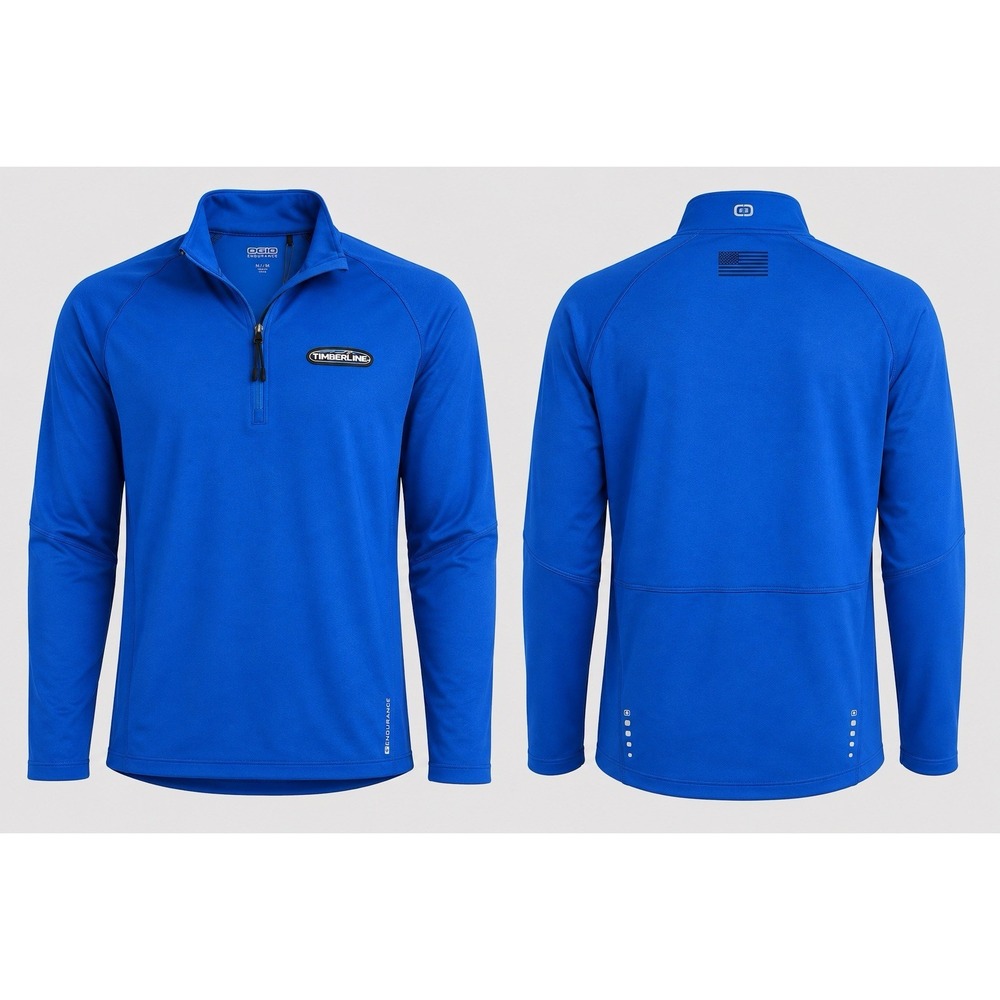 NWT OGIO Pullover SHIRT Mens XL Blue 1/4 Zip TIMBERLINE Logo